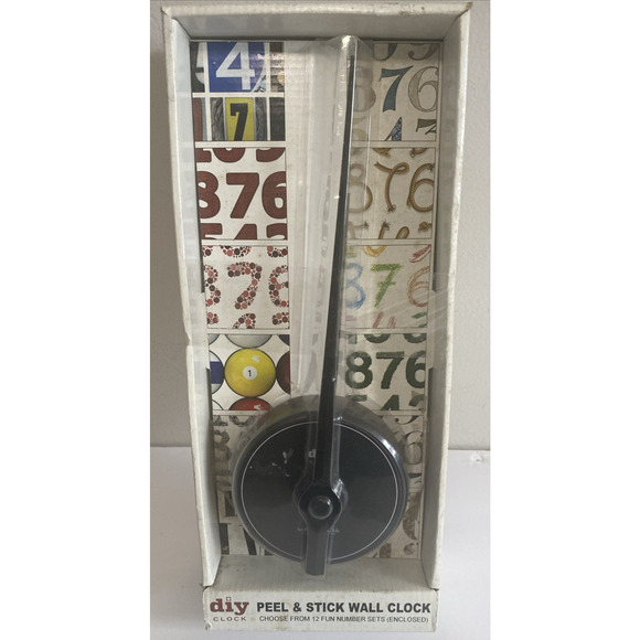 DIY Peel & Stick Wall Clock Choose From 12 Fun Number Sets (Enclosed) NEW 12" - Picture 1 of 9